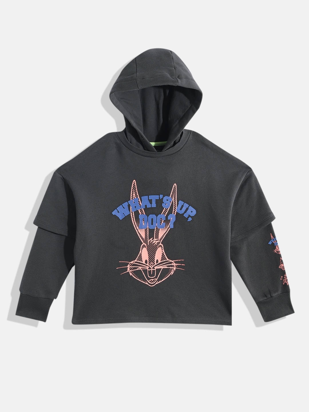 

Marks & Spencer Boys Looney Tunes Printed Hooded Sweatshirt, Charcoal
