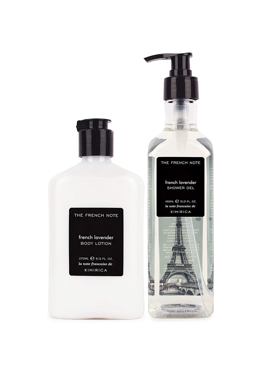 

Kimirica Set of The French Note Shower Gel 450 ml & Winter Body Lotion 270 ml, Transparent