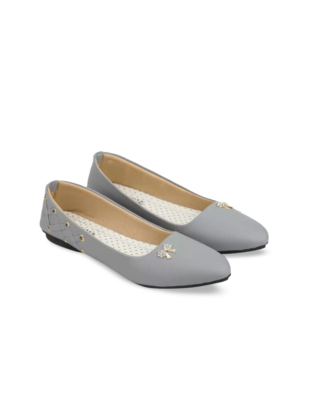 

Moonwalk Women Grey Embellished Ballerinas Flats