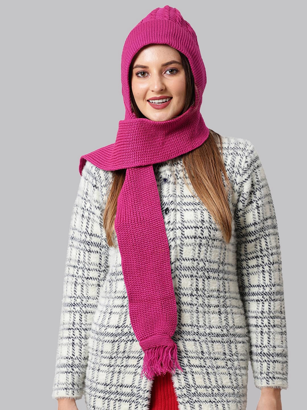 

ELLIS Women Magenta Self Design Cap