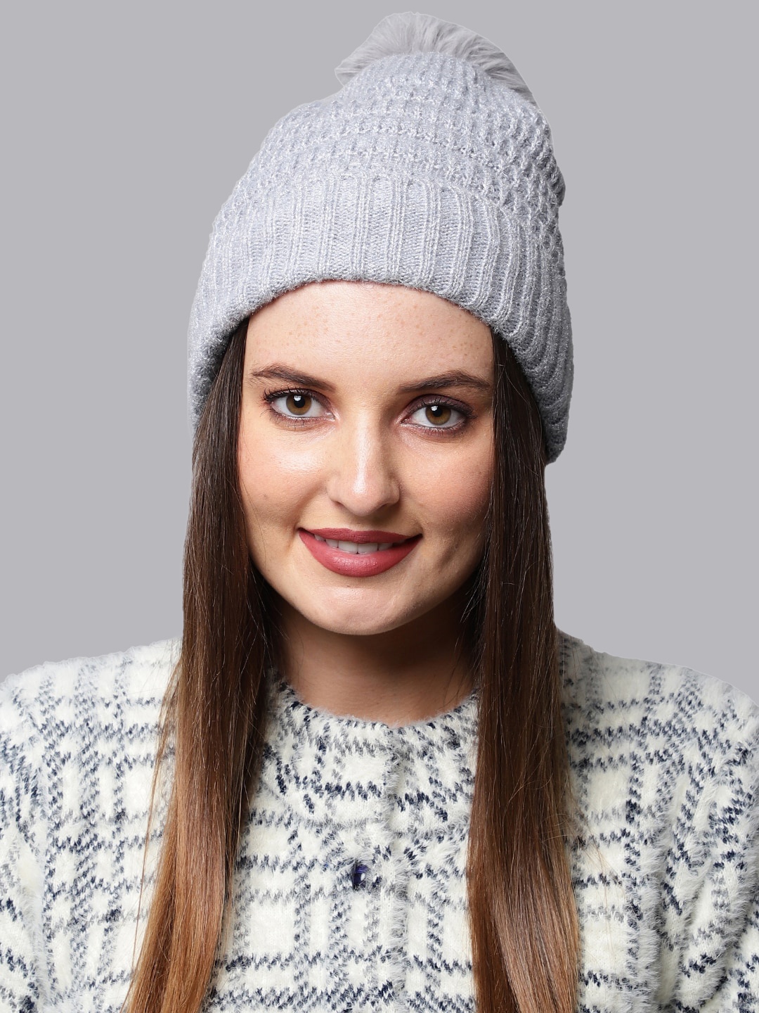 

ELLIS Women Grey Self Design Beanie