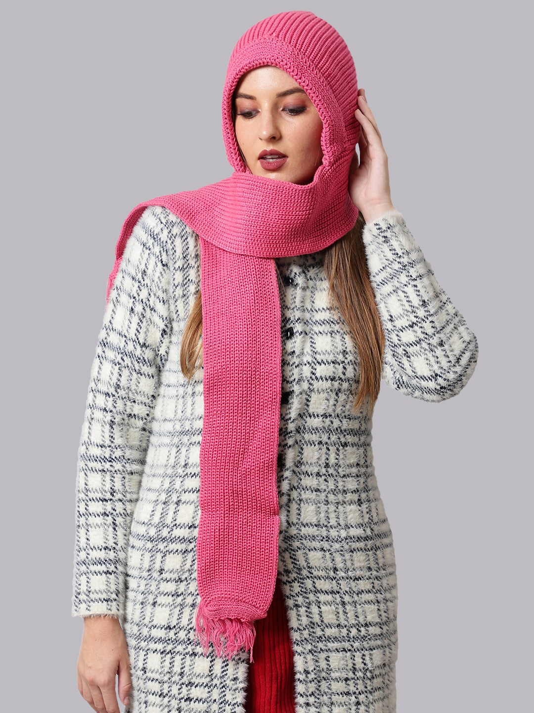 

ELLIS Women Pink Wool Beanie Cap