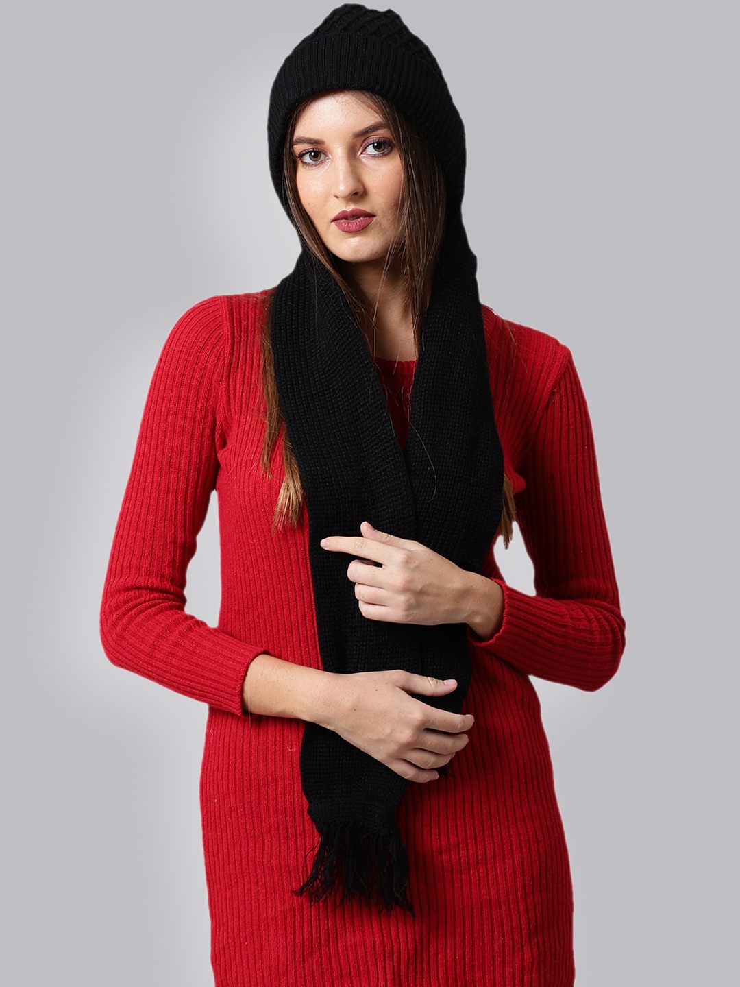 

ELLIS Women Black Woolen Beanie