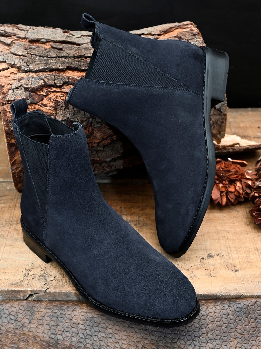 

DressBerry Women Blue Leather Casual Boots