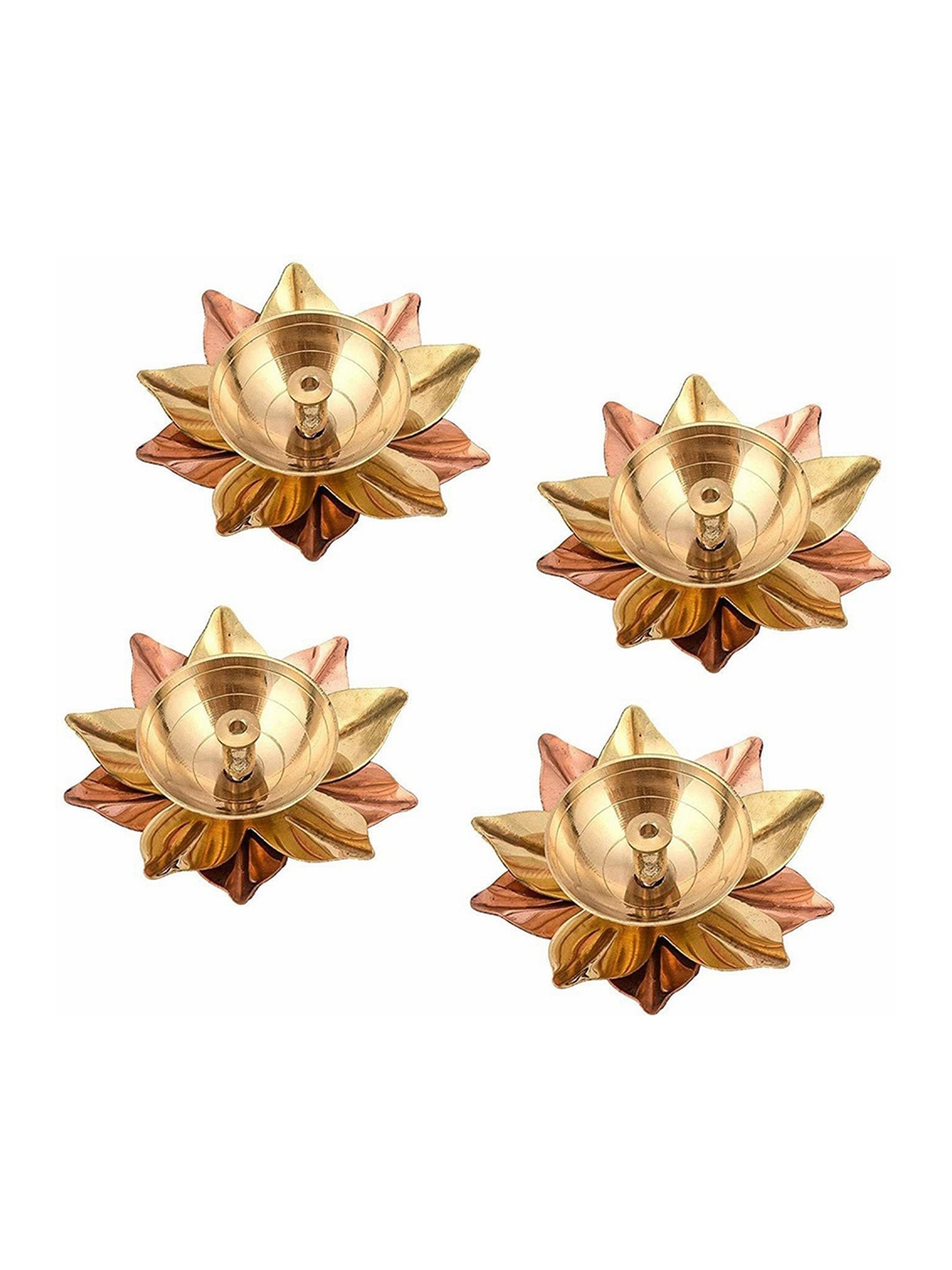 

Fashion Bizz Set Of 4 Gold-Toned Kamal Diyas