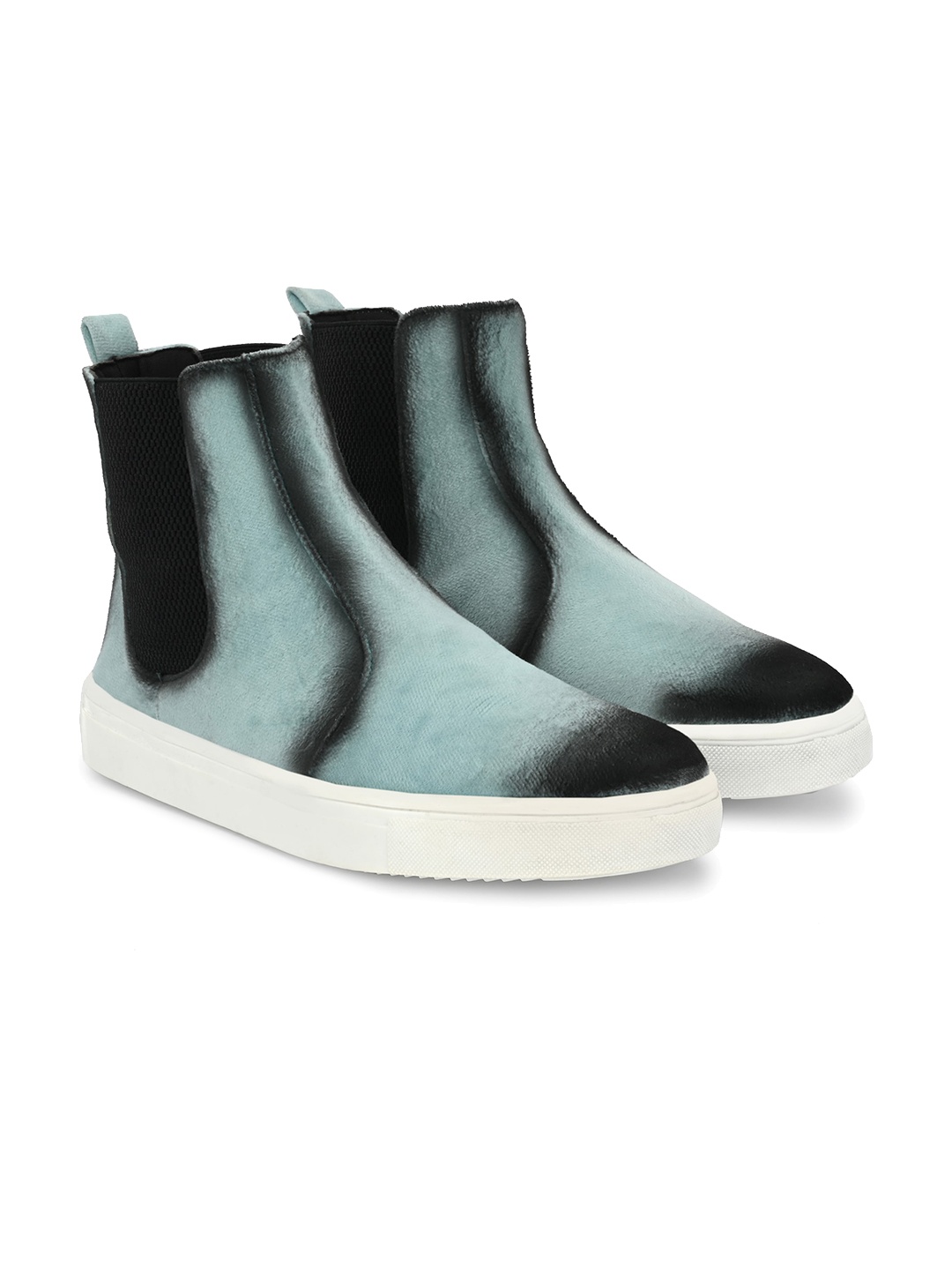 

EXTRIMOS Men Blue Colourblocked Suede Slip-On Boots