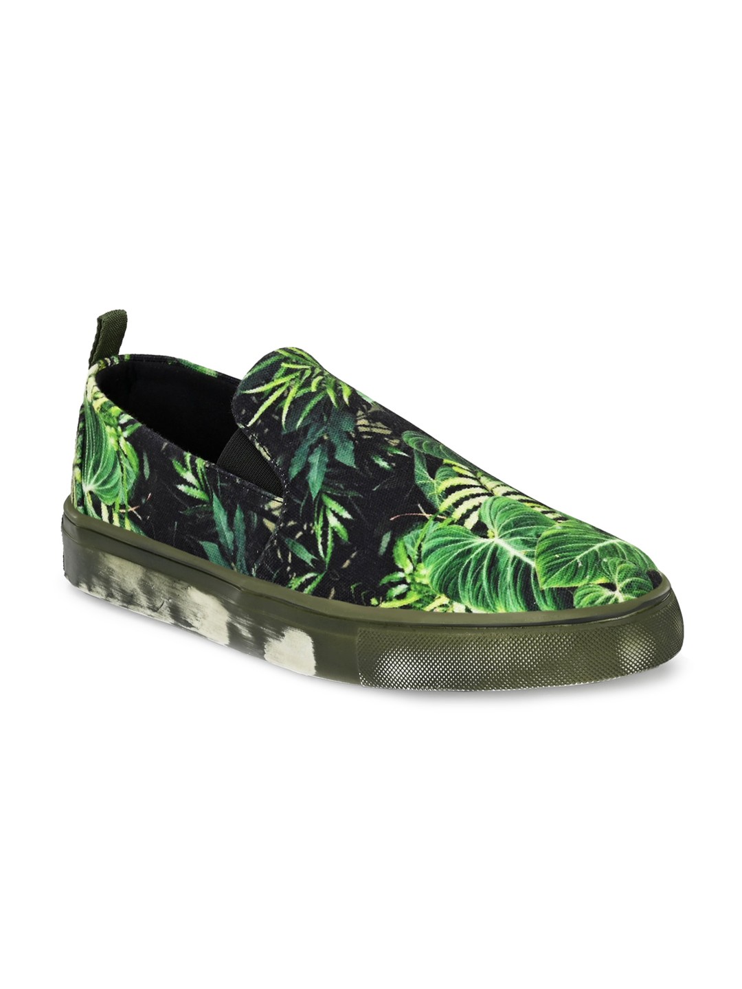 

EXTRIMOS Men Green Printed Slip-On Sneakers