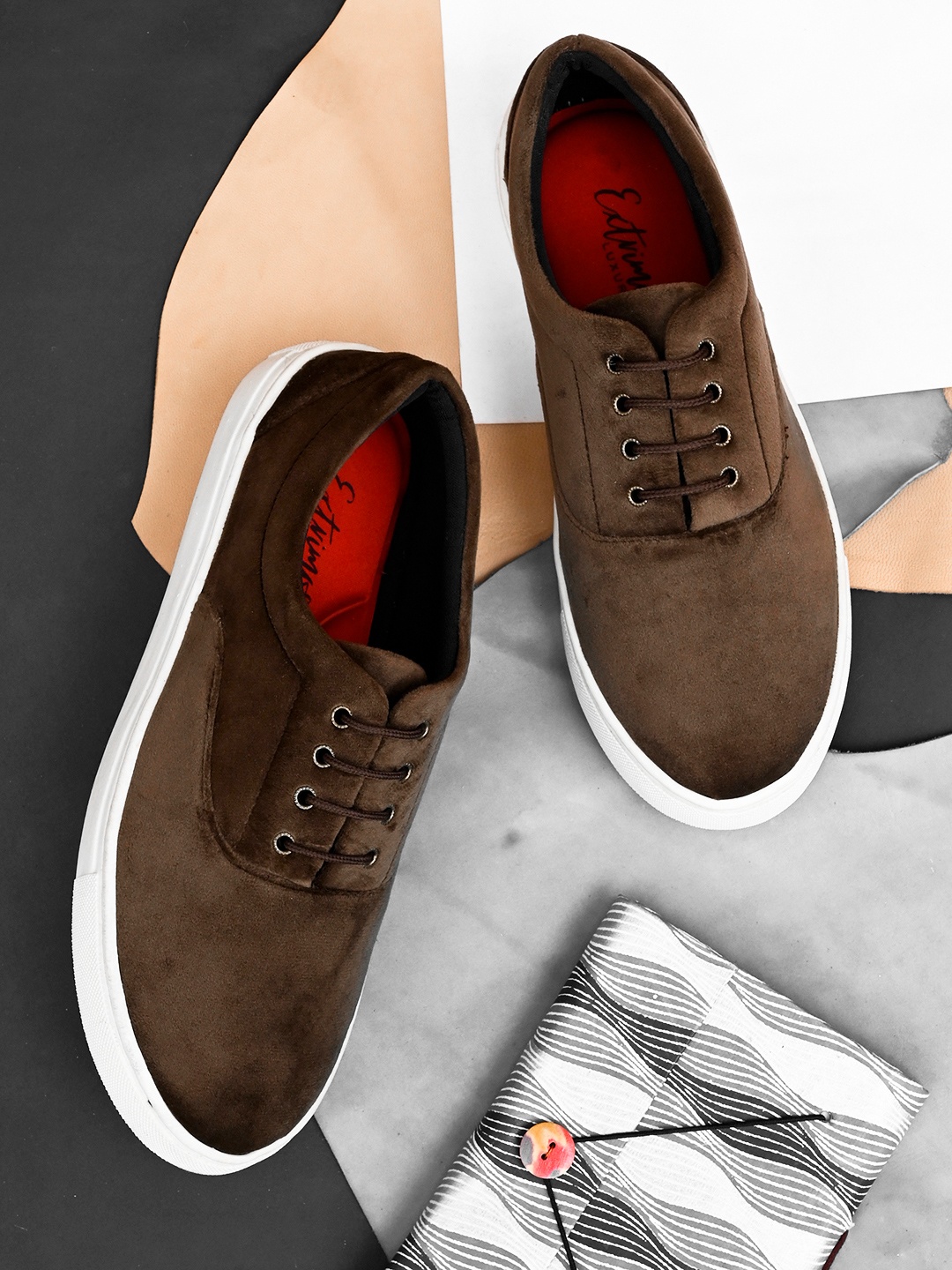 

EXTRIMOS Men Brown Suede Sneaker Casual Shoes