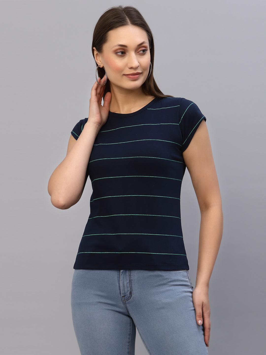 

Rigo Blue Striped Top