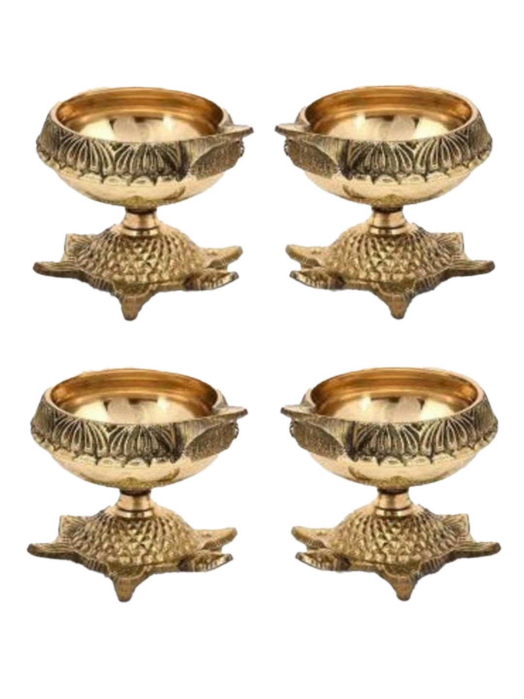 

Fashion Bizz Set Of 4 Gold-Toned Kachua Diyas