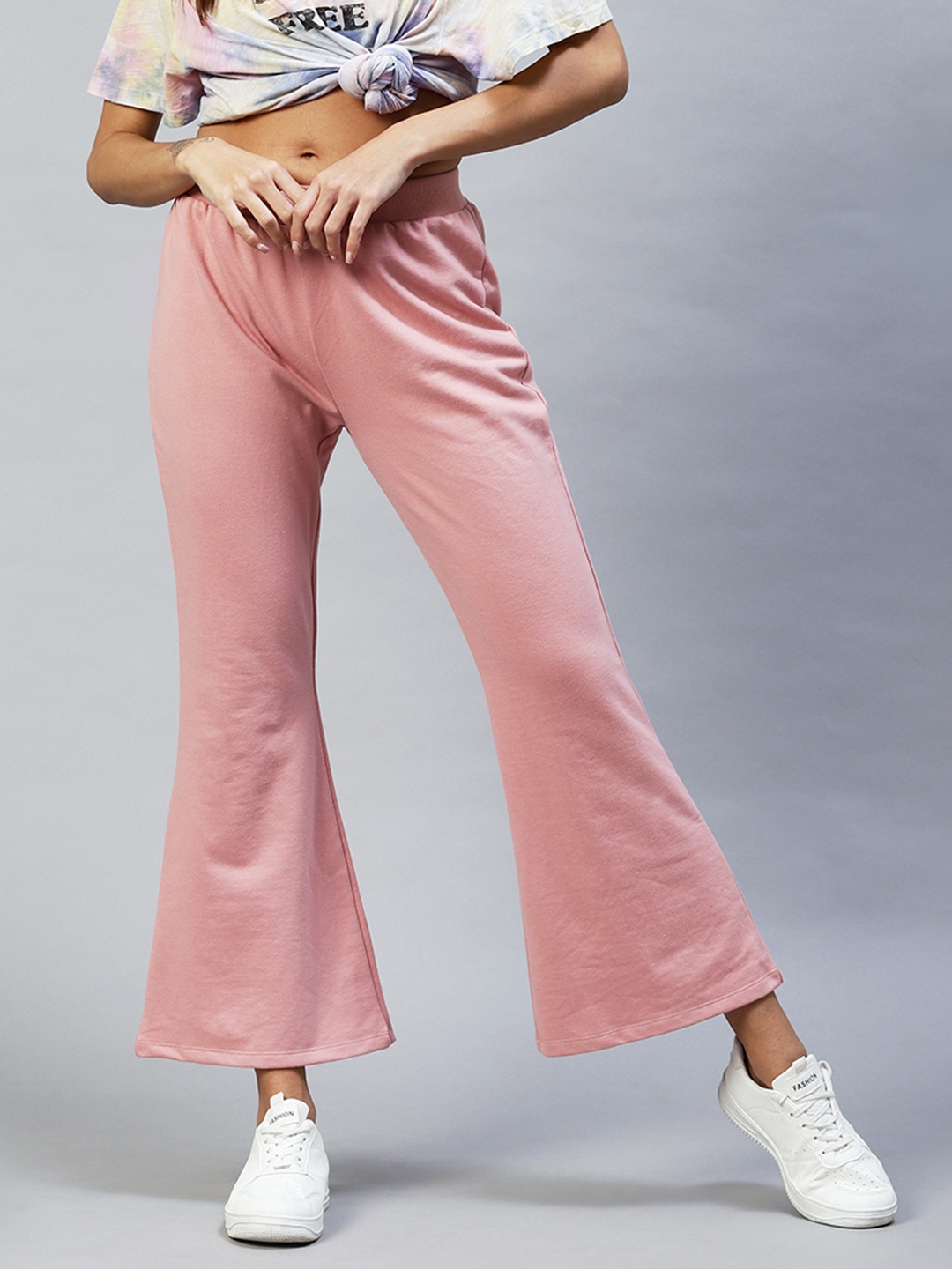 

Rigo Women Slim Fit Bootcut Trousers, Pink