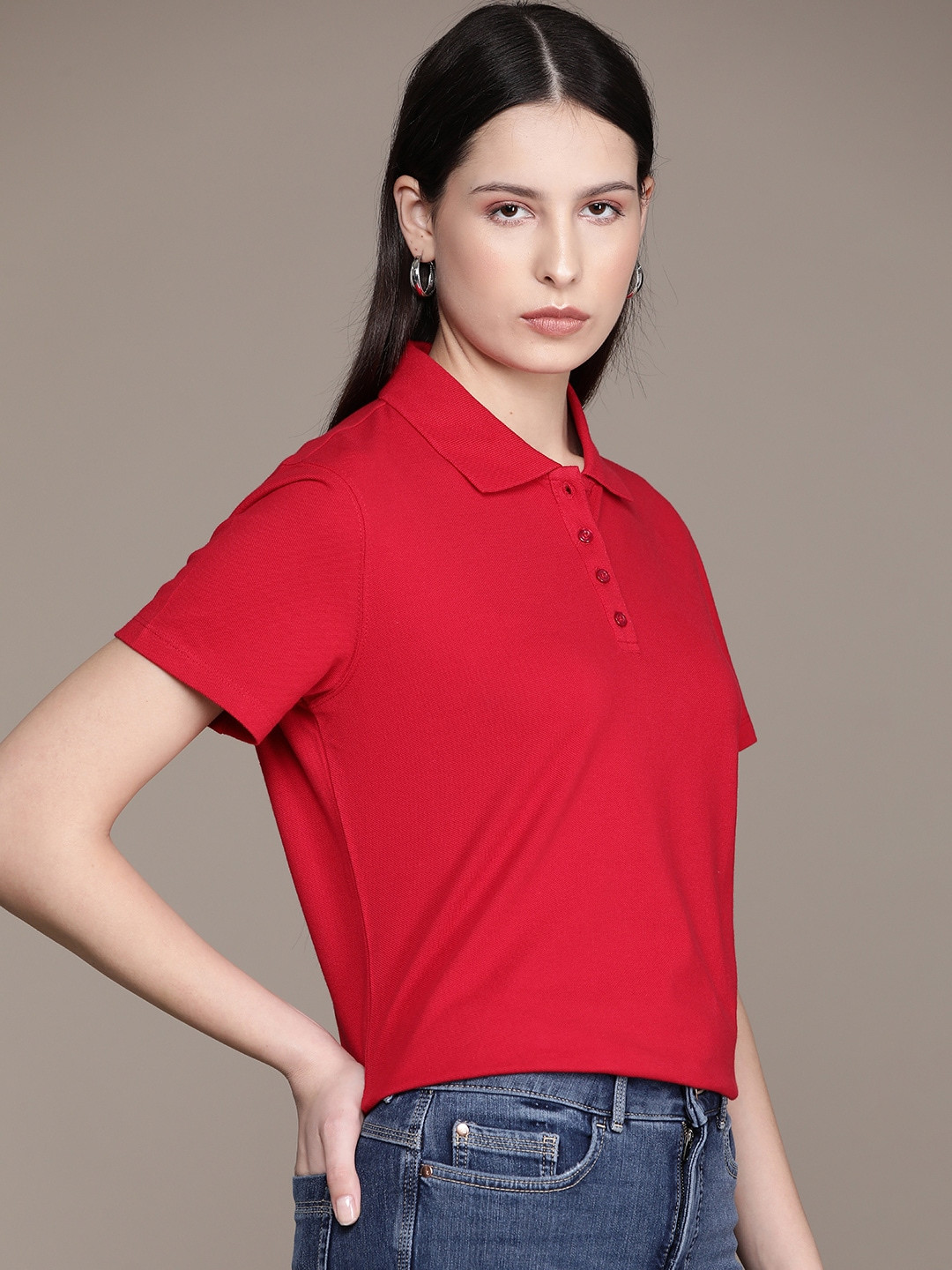 

Macy's Karen Scott Polo Collar Pure Cotton T-shirt, Red