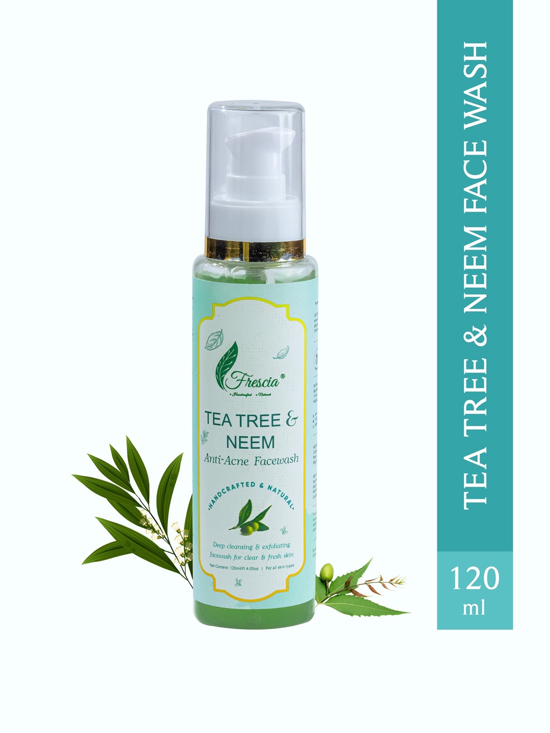 

Frescia Tea Tree & Neem Anti-Acne Face Wash For Deep Cleansing - 120ml, Blue