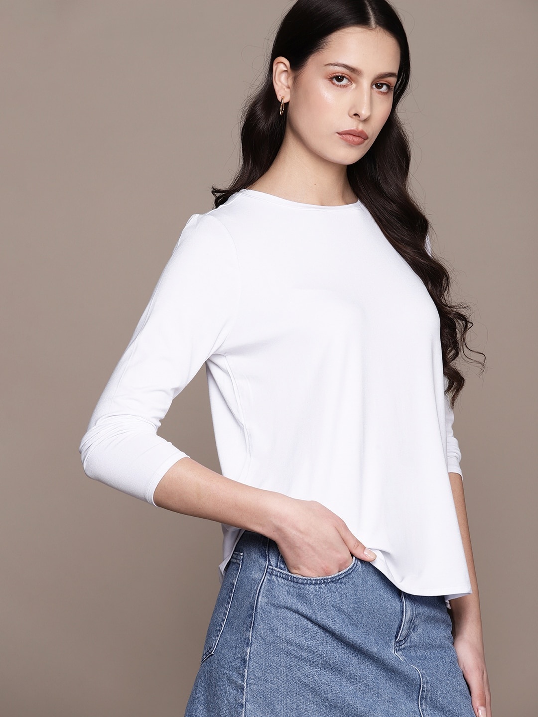 

Macy's Alfani Longline Regular Fit T-shirt, White