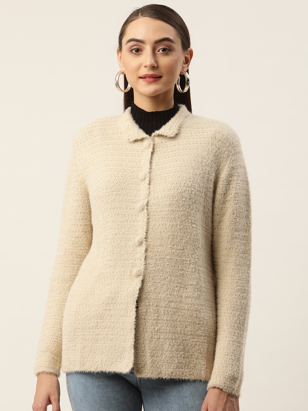 

APSLEY Women Solid Cardigan, Beige