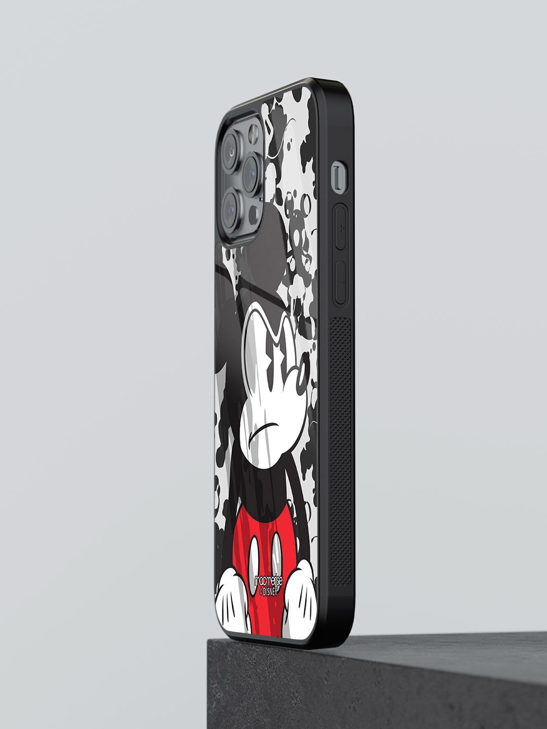

macmerise Black & White Printed Grumpy Mickey iPhone 13 Pro Back Case