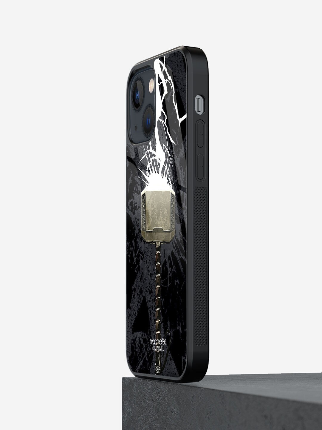 

macmerise Black & White Abstract Printed iPhone 13 Glass Back Case