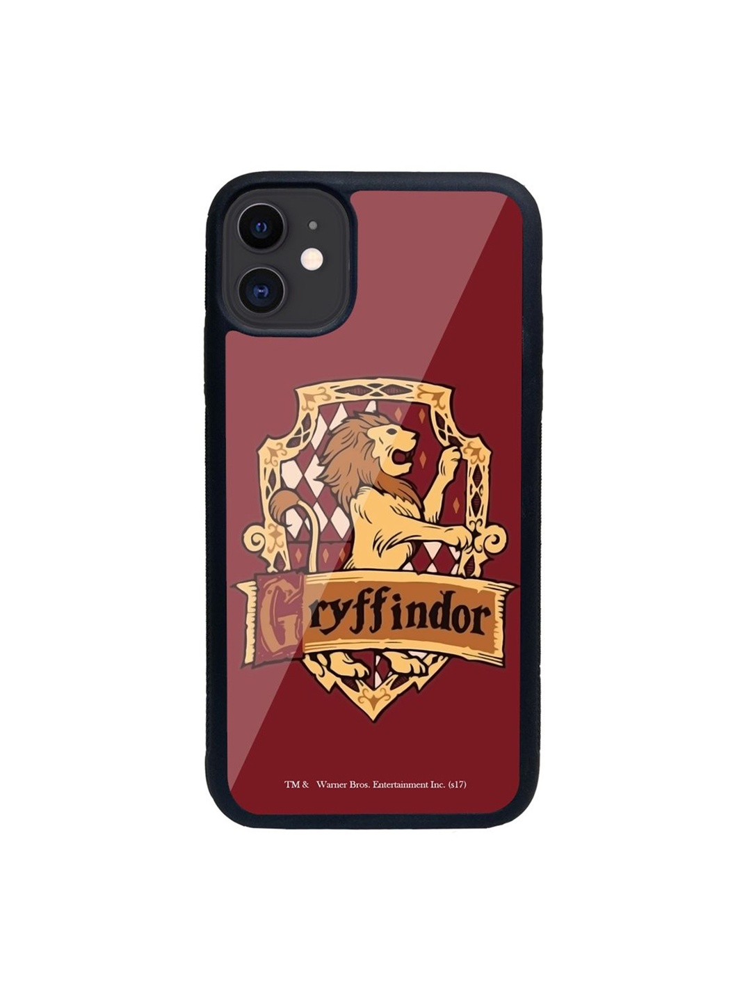 

macmerise Maroon & Mustard Printed Iphone 11 Glass Back Case