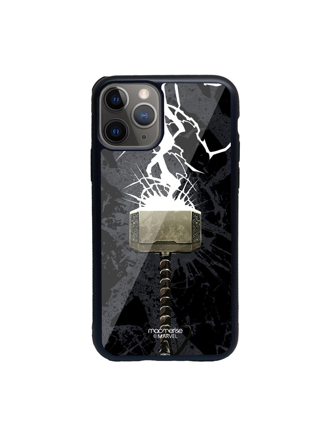 

macmerise Black Printed The Thunderous Hammer iPhone 11 Pro Max Back Case