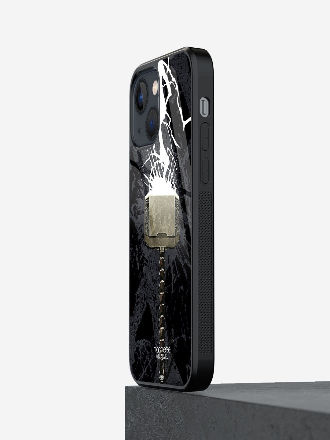 

macmerise Black Printed The Thunderous Hammer iPhone 13 Mini Back Case