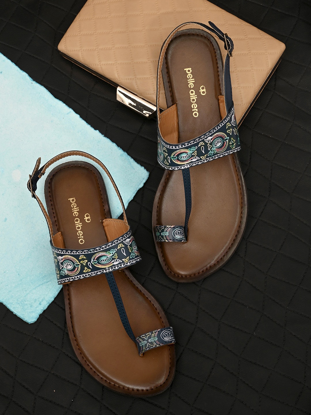 

pelle albero Women Blue One Toe Flats