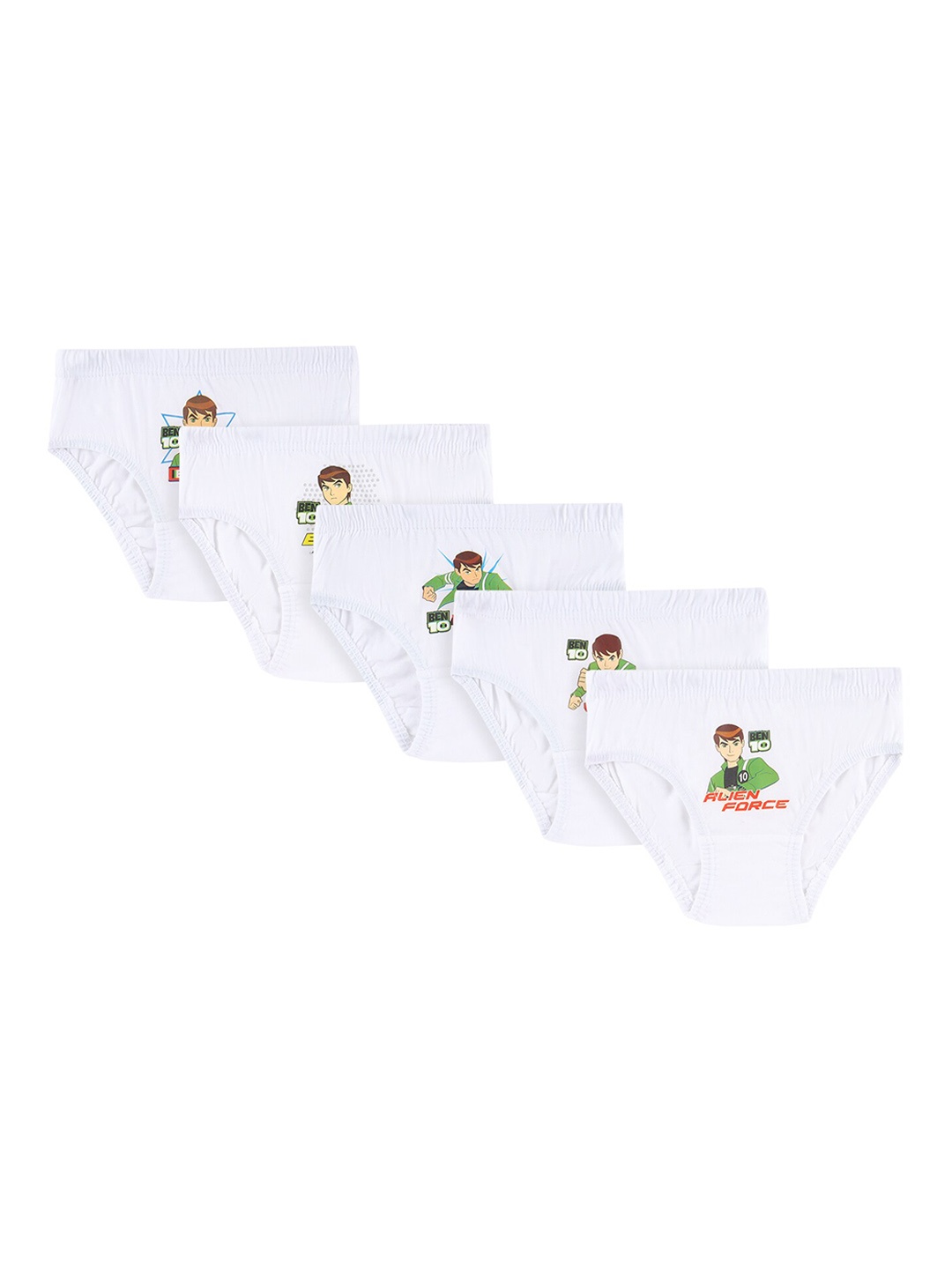

Bodycare Kids Boys Pack Of 5 Ben 10 Printed Cotton Basic Briefs, White