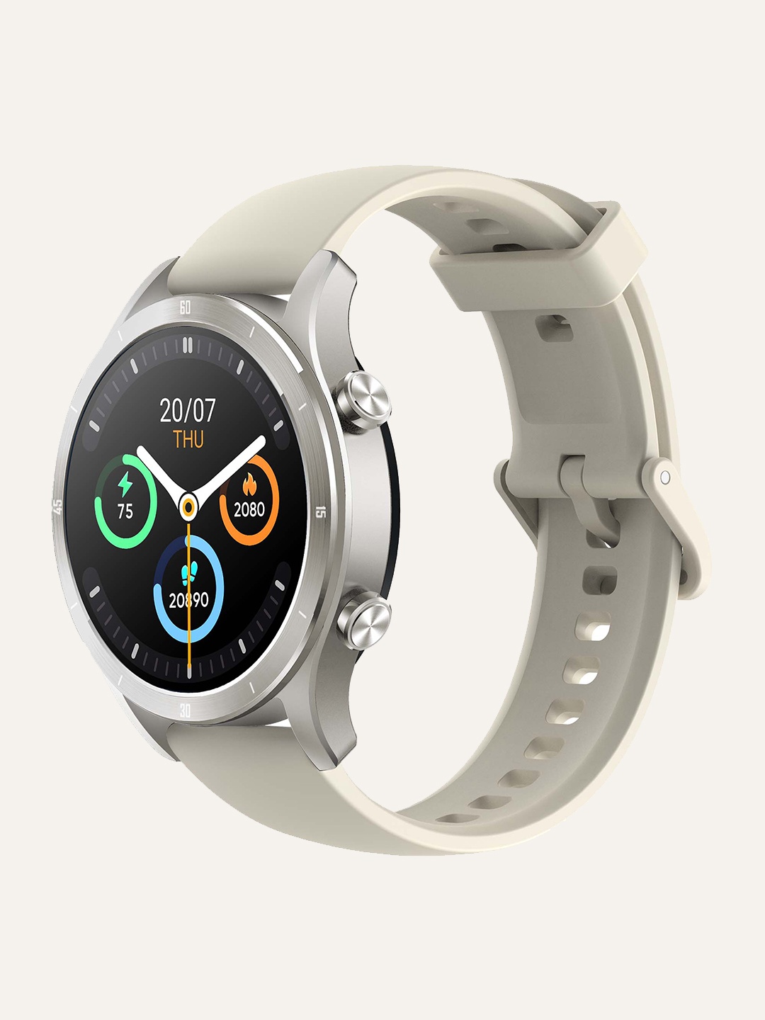 

realme TechLife Watch R100 Bluetooth Calling & 1.32inch Metallic Dial- Grey