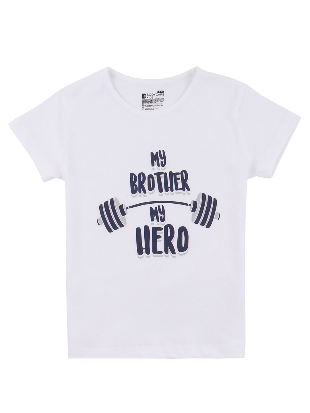 

PROTEENS Girls White & Blue Typography Printed T-shirt
