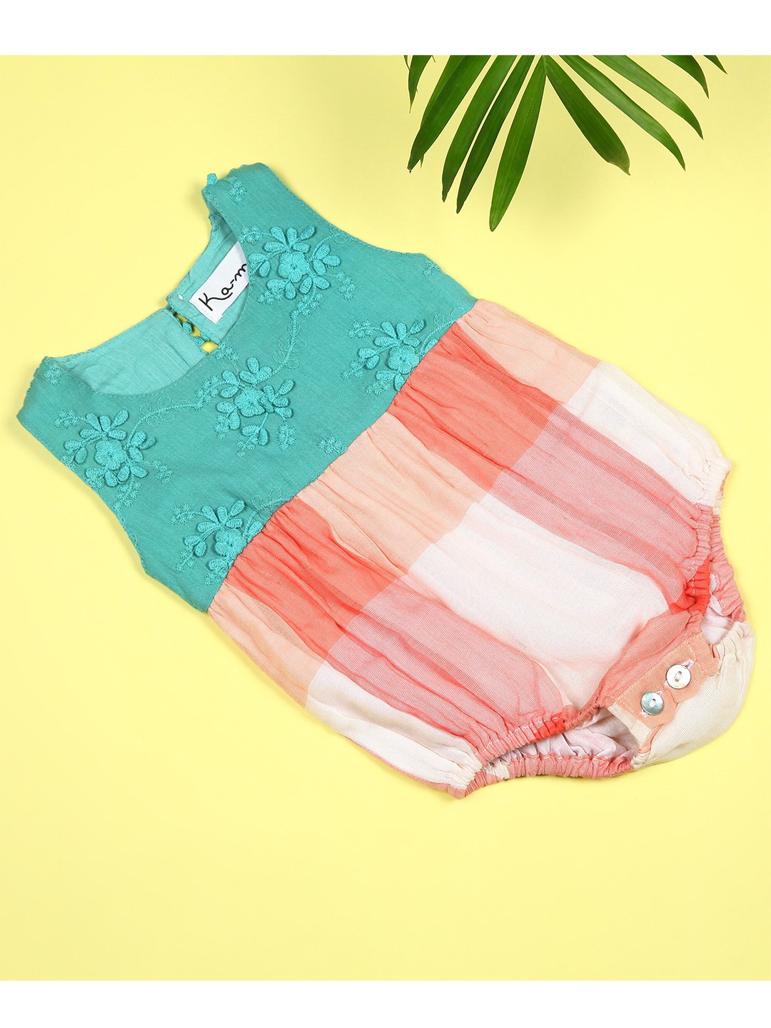 

Ka-mee Pink Colourblocked Romper, Green