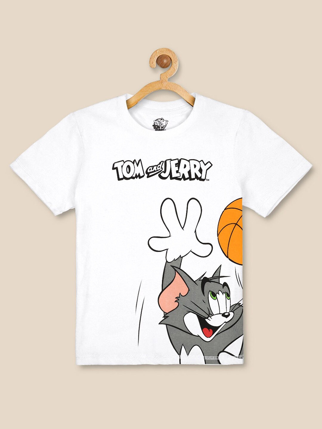 

Kids Ville Boys White Tom & Jerry Printed Tshirts