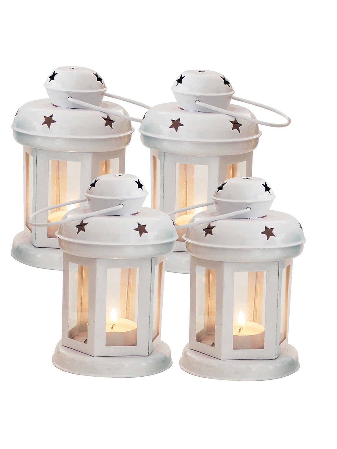 

TIED RIBBONS Pack Of 4 White Tealight Candle Holders