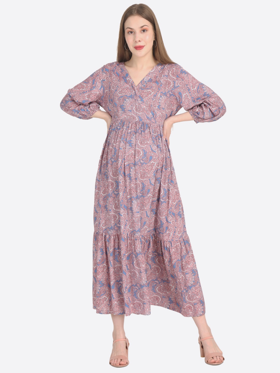 

MYLO ESSENTIALS Blue Maternity Midi Dress