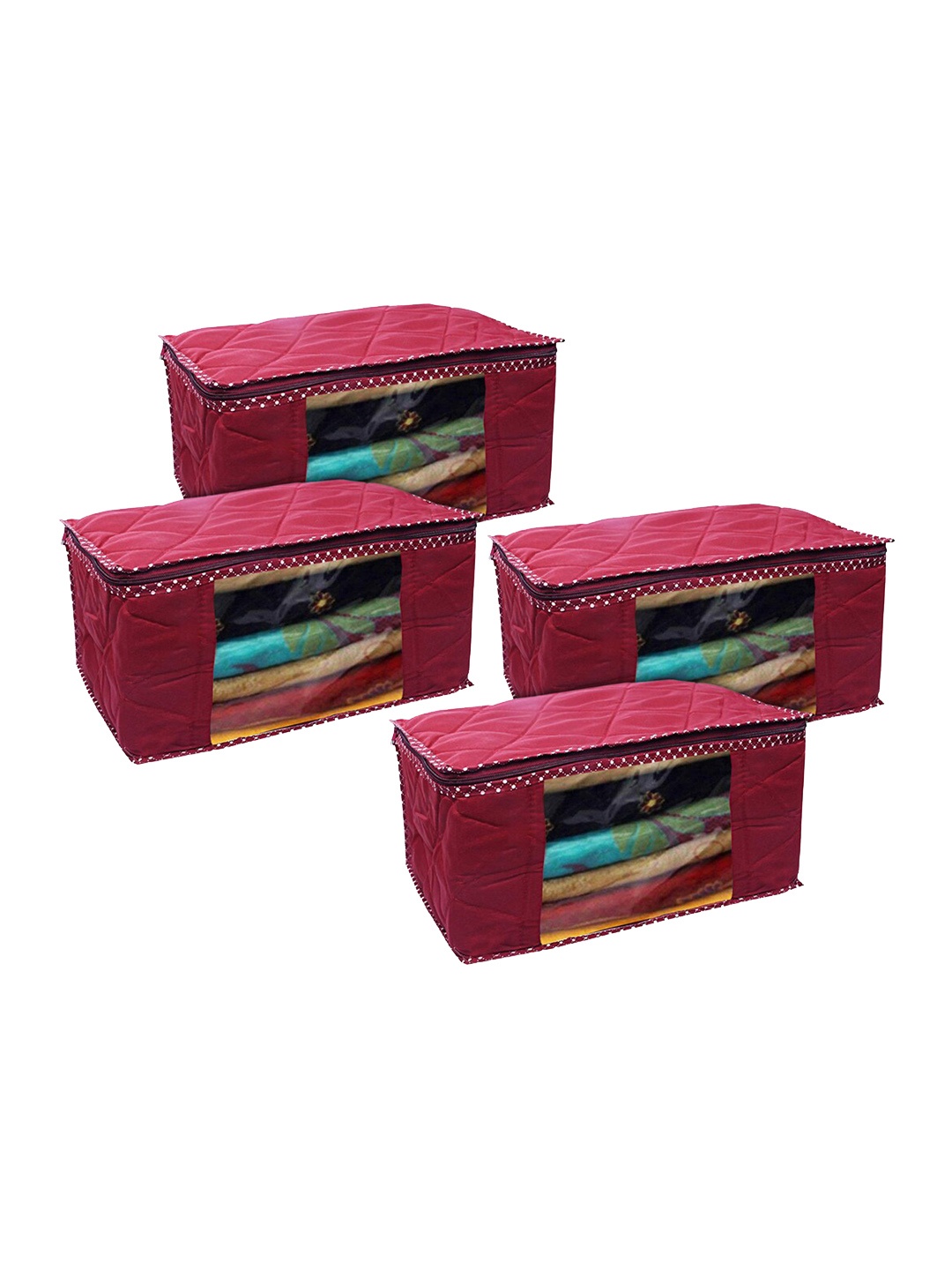 

Kuber Industries Set Of 4 Solid Drawer Organisers, Maroon