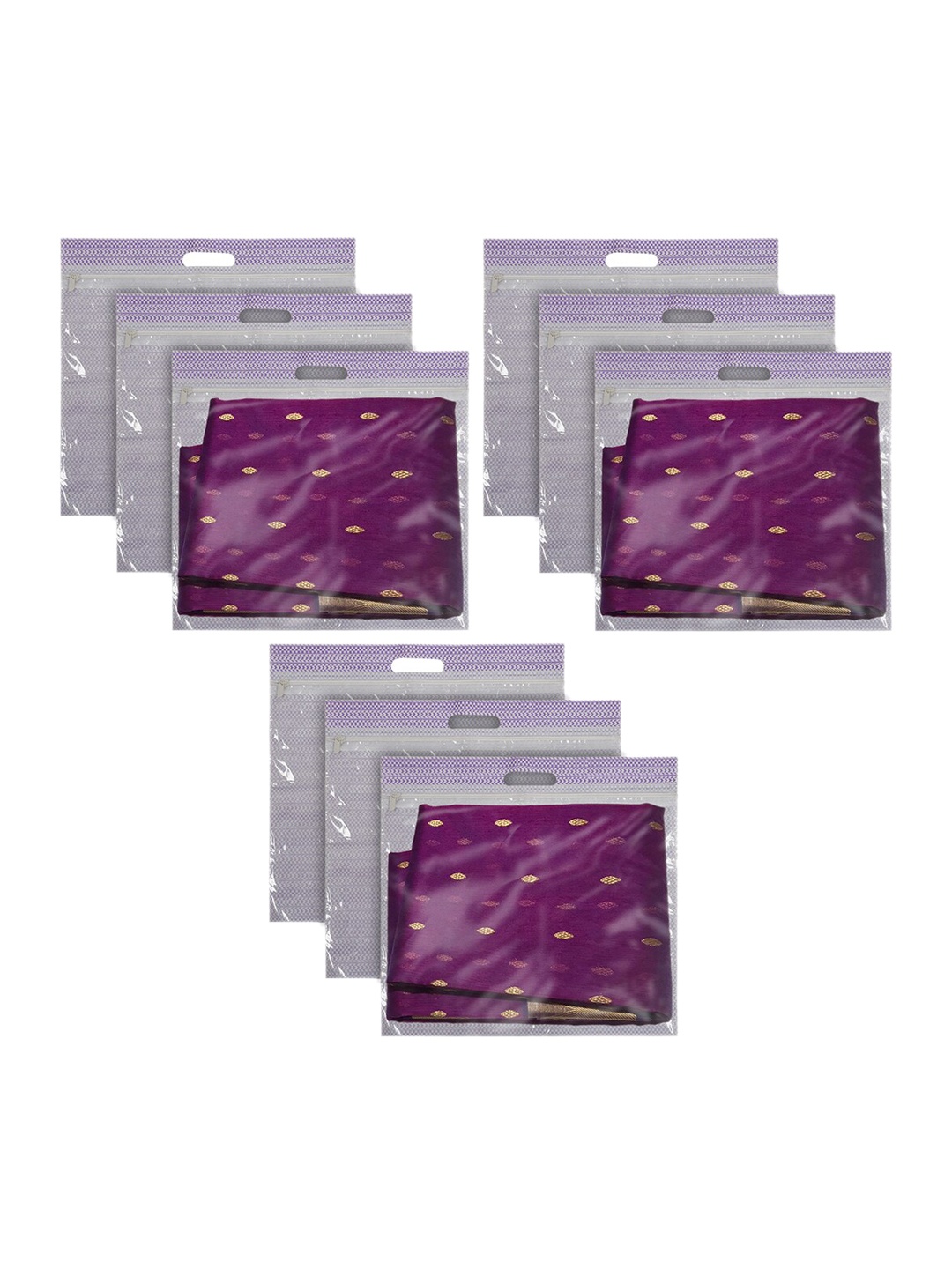 

Kuber Industries Set Of 9 Solid Organisers, Purple