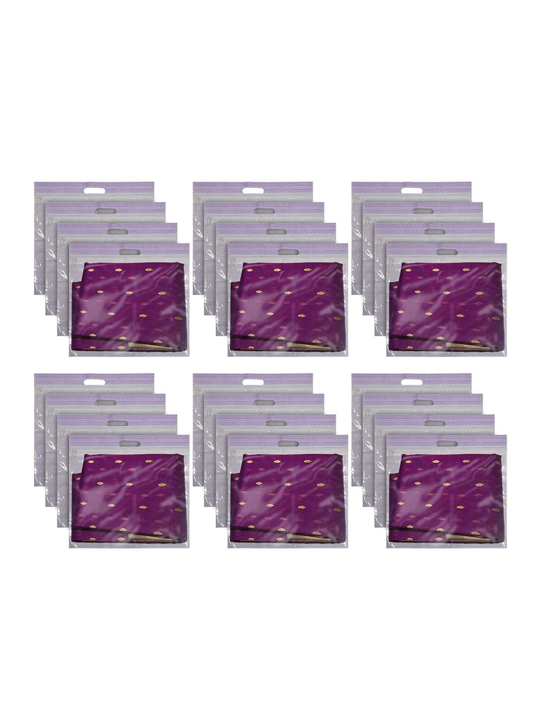 

Kuber Industries Set Of 24 Printed Drawer Organisers, Purple