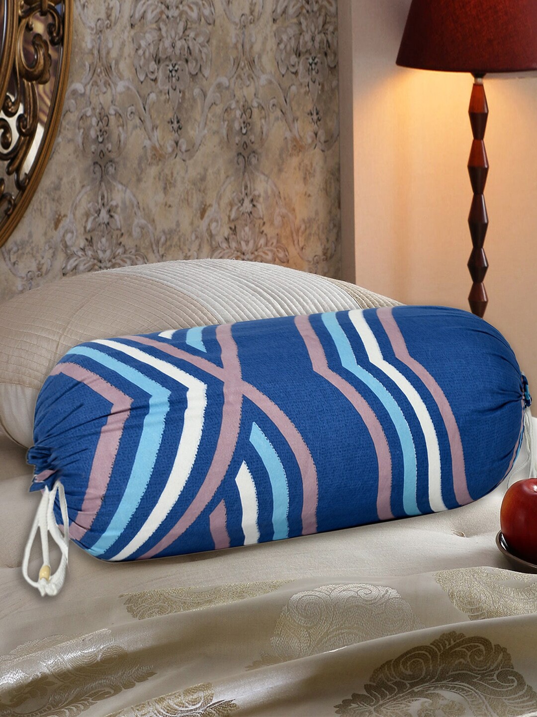 

Kuber Industries Set Of 6 Blue Geometric Printed Cotton Bolster Covers
