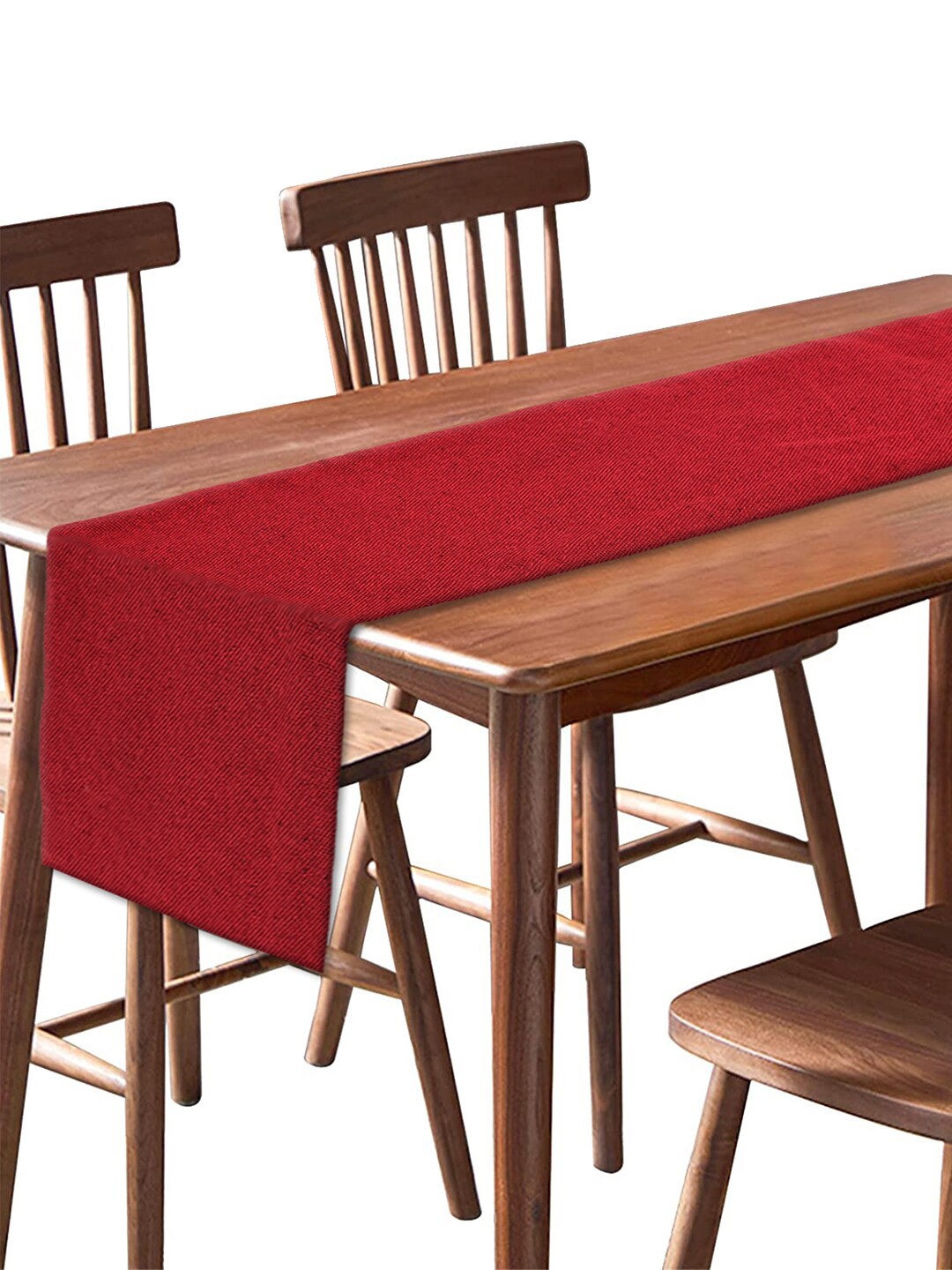 Kuber Industries Maroon Solid Jute Dining Table Runner