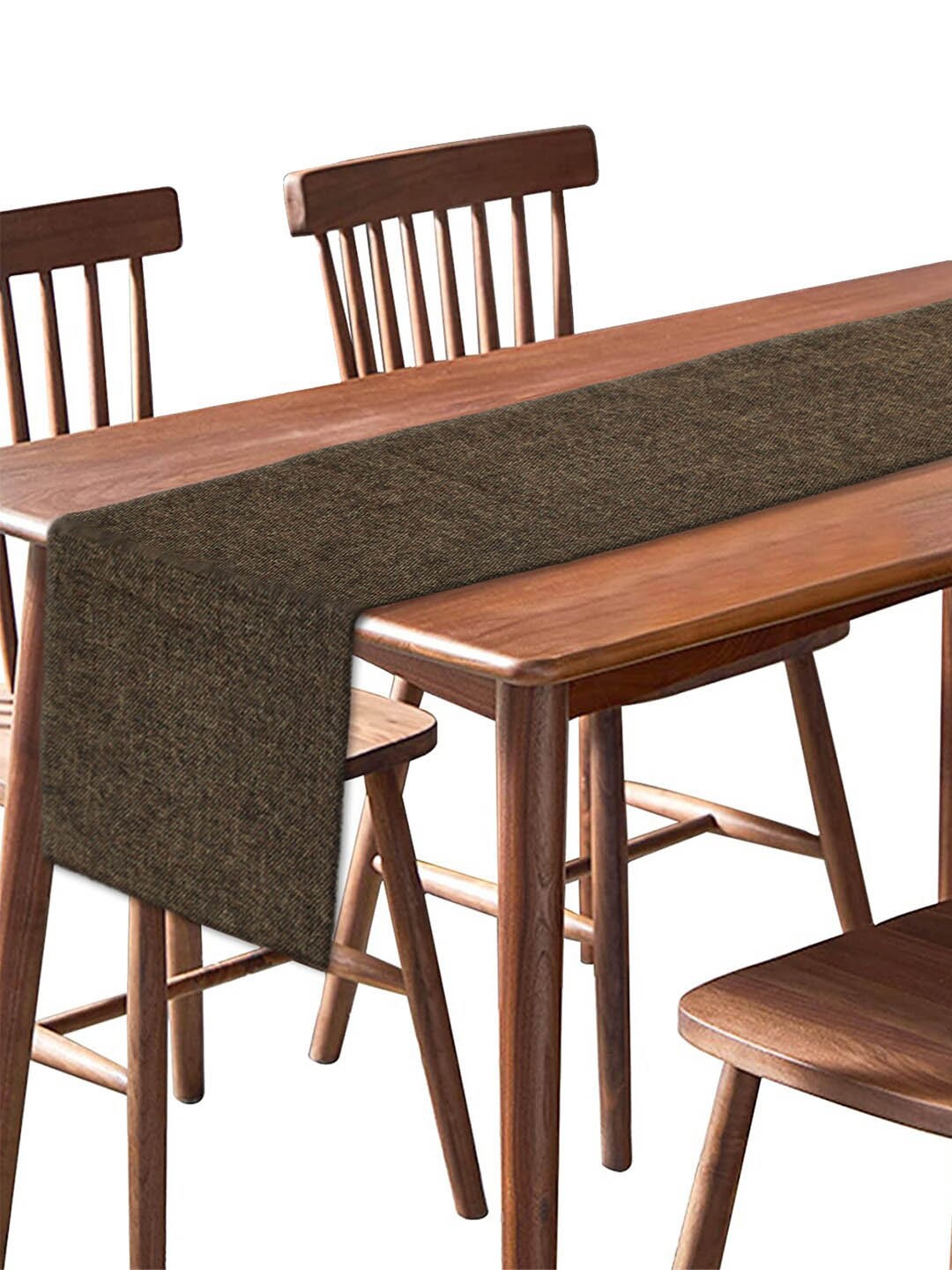 

Kuber Industries Black Solid Jute Dining Table Runner