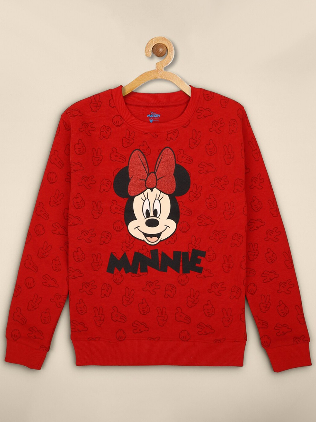 

Kids Ville Girls Red Mickey & Friends Printed Sweatshirts