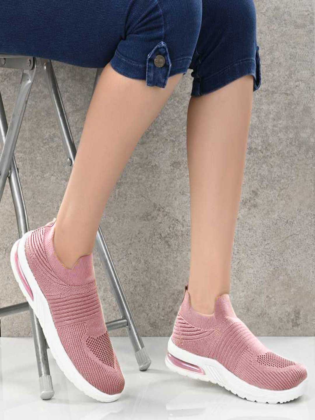 

Shoetopia Girls Peach-Coloured Slip-On Sneakers