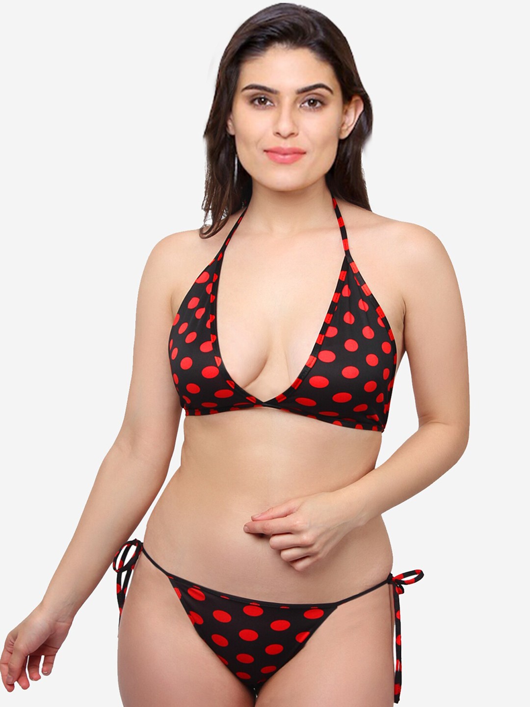 

COLOR STYLE Women Black & Red Printed Cotton Lingerie Set