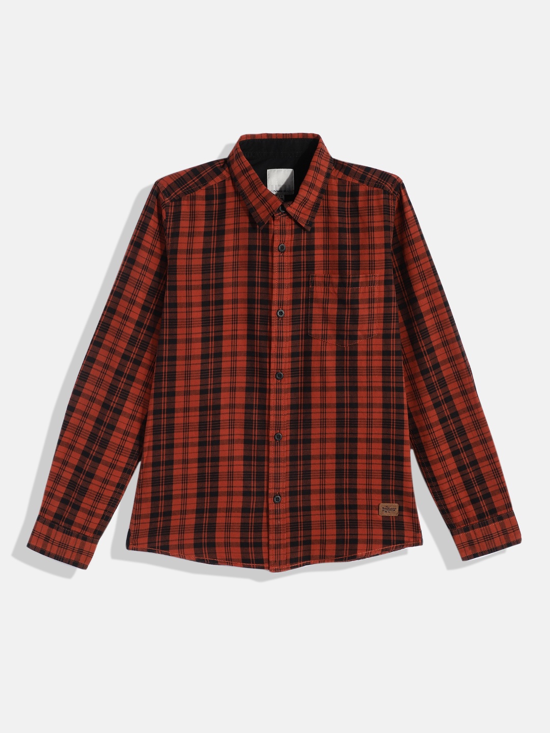 

UTH by Roadster Teen Boys Red & Black Comfort Tartan Checked Casual Shirt