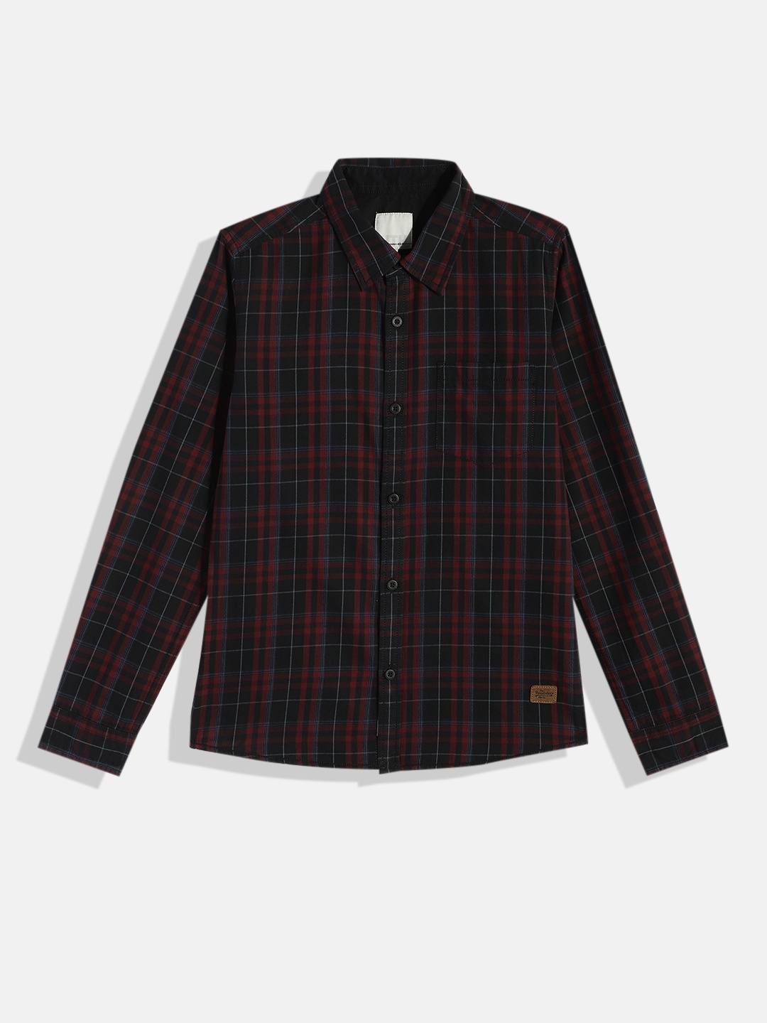 

UTH by Roadster Teen Boys Red & Navy Blue Comfort Tartan Checked Casual Shirt