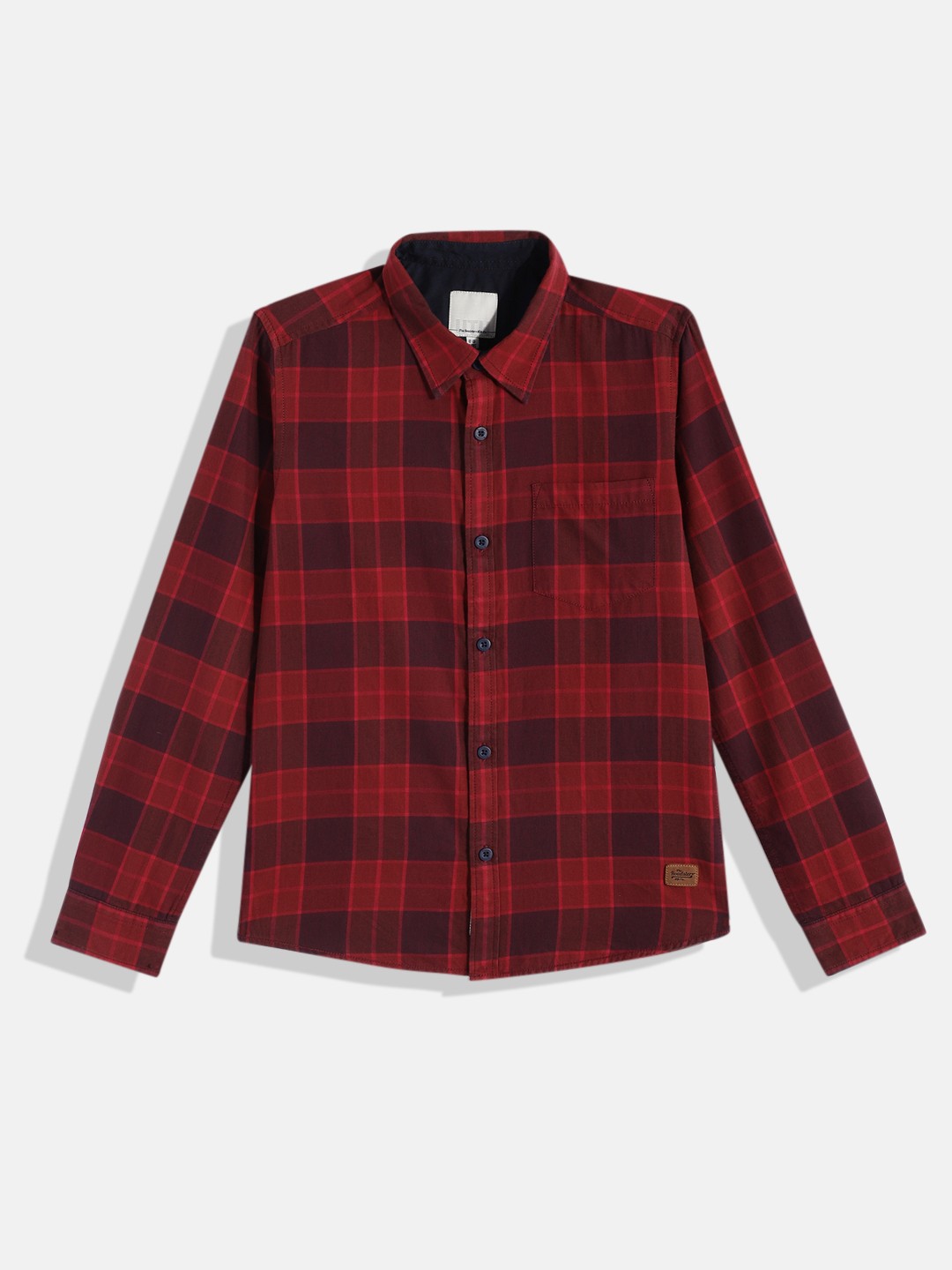 

UTH by Roadster Teen Boys Red Comfort Tartan Checked Casual Shirt