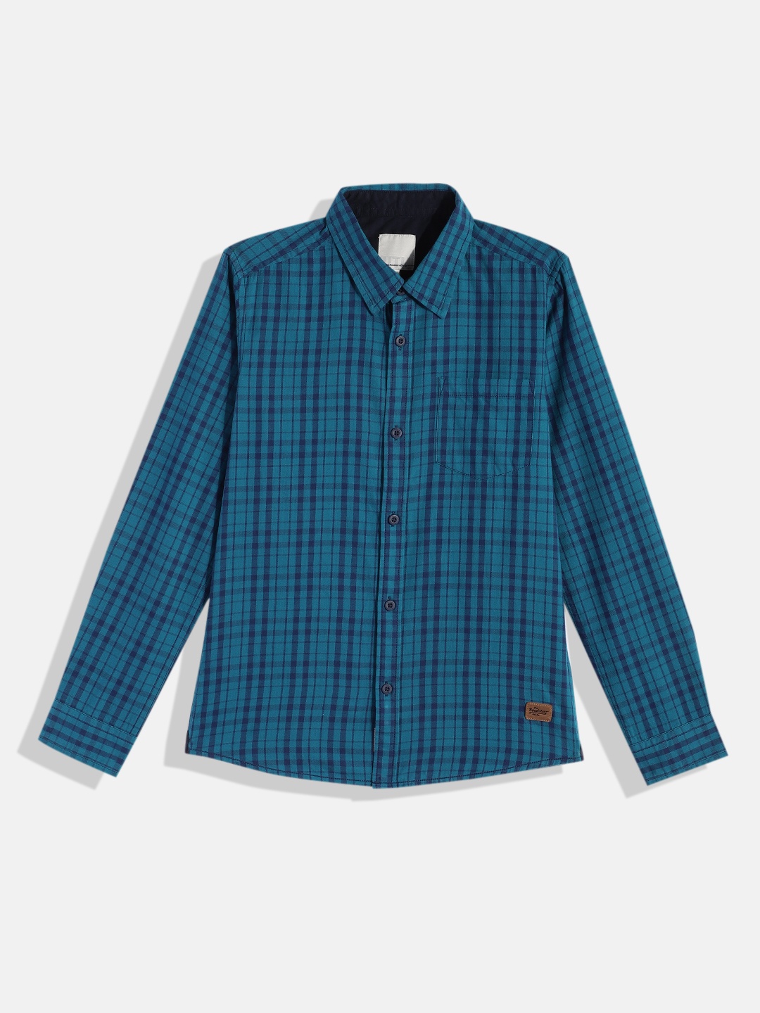 

UTH by Roadster Teen Boys Blue Comfort Tartan Checked Casual Shirt