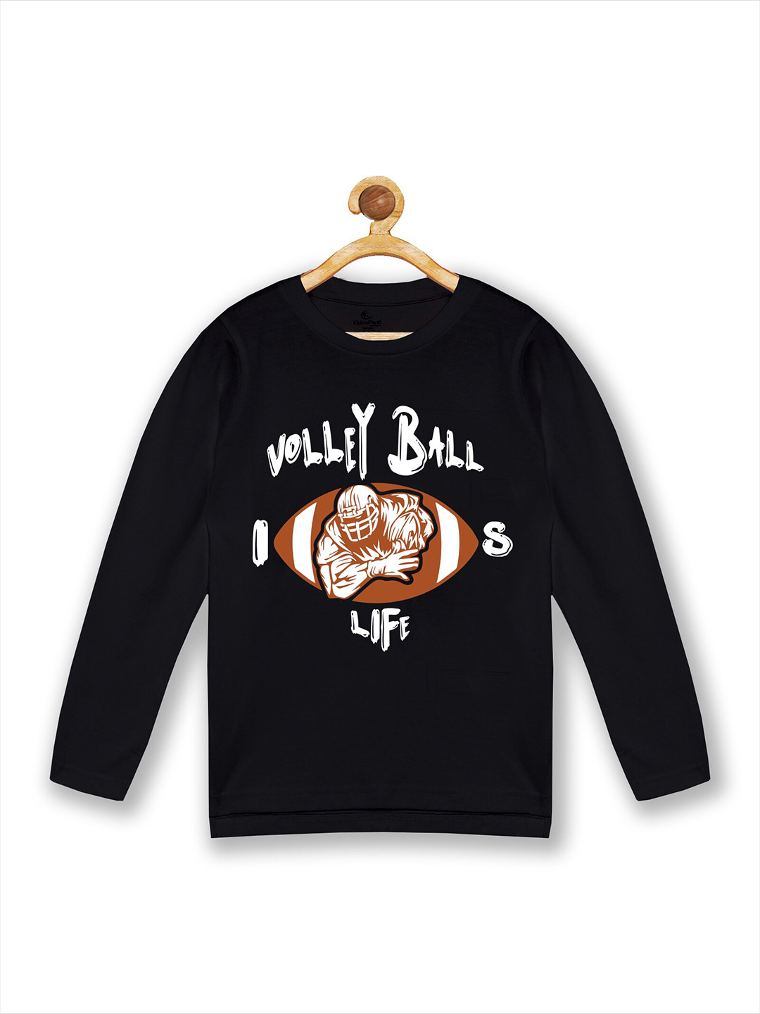 

KiddoPanti Boys Black Typography Printed Cotton T-shirt