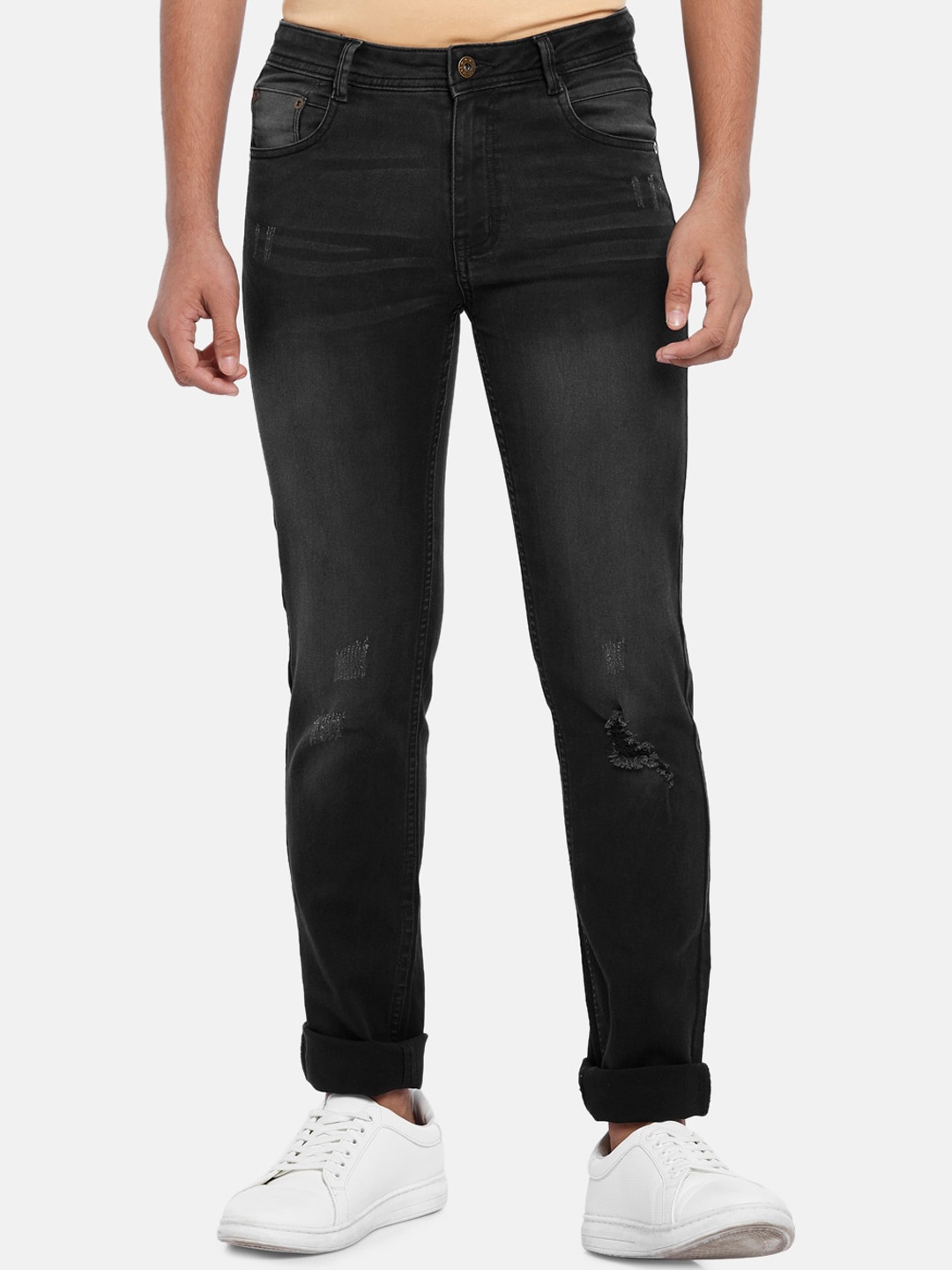 

Coolsters by Pantaloons Boys Black Straight Fit Mildly Distressed Heavy Fade Jeans