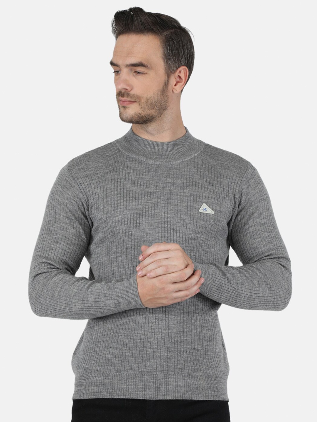 

Monte Carlo Men Grey Pullover with Applique Detail
