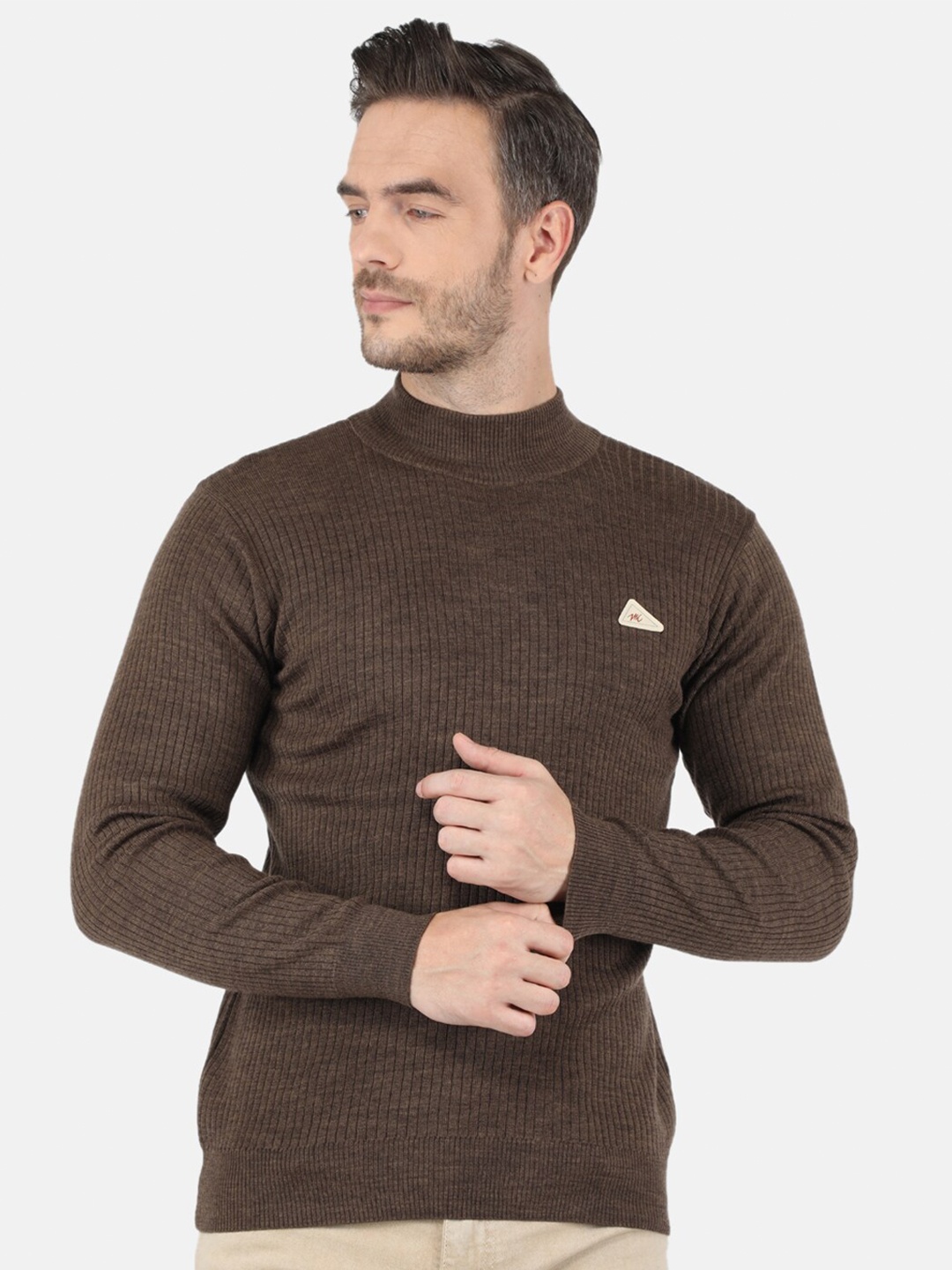 

Monte Carlo Men Brown Pullover with Applique Detail