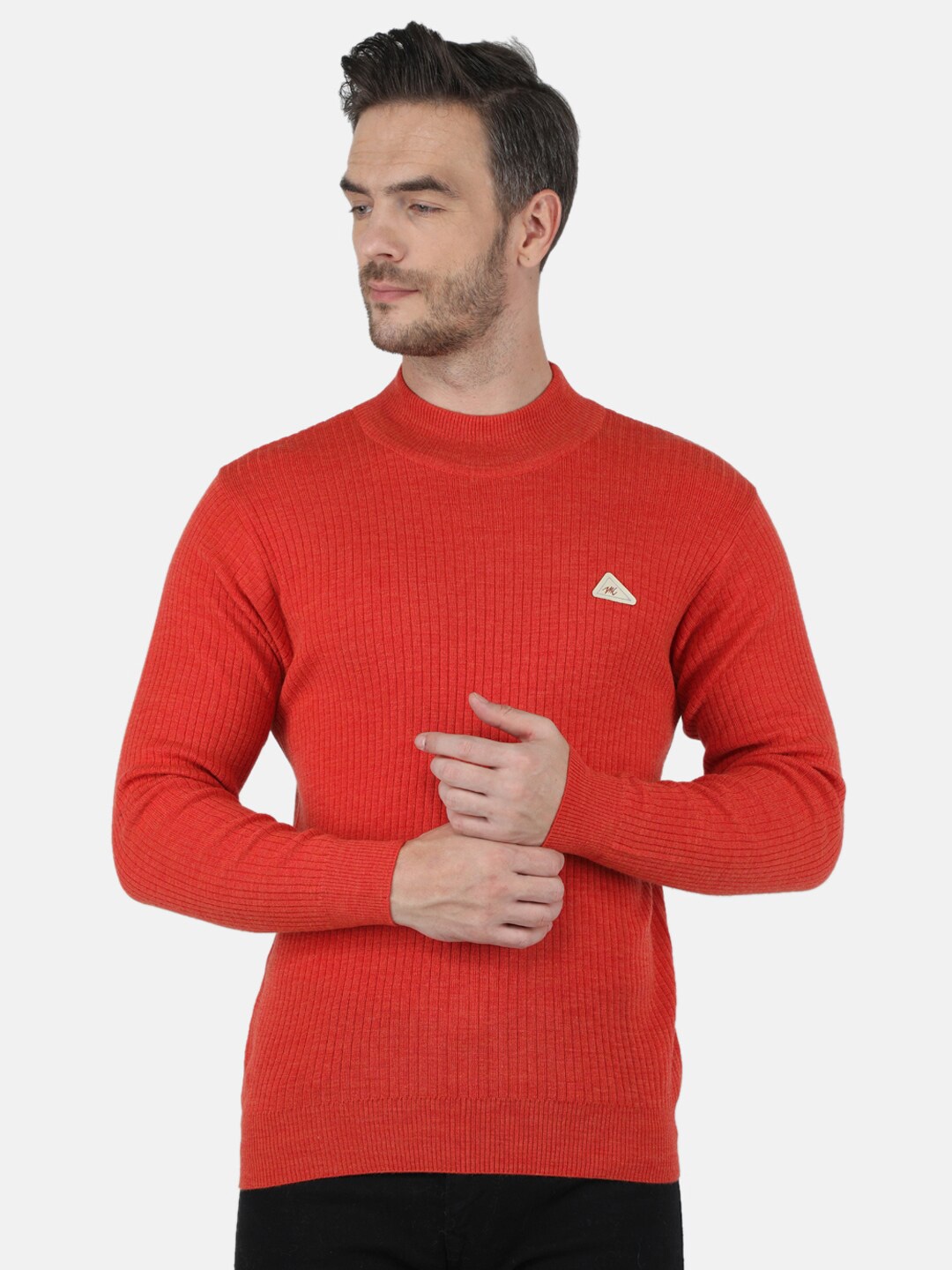 

Monte Carlo Men Orange Pullover with Applique Detail